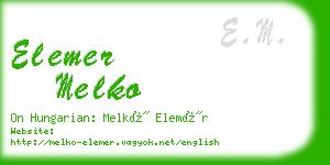 elemer melko business card